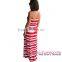 2016 Nautical Red Stripe Print Strapless long maxi kaftan dress india