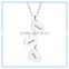 Dangling Hearts Stainless Steel Necklace for Four Names