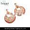 Bohemia ethnic jewelry golden alloy orange crystal round drop earrings jewelry for women fashion jewelry