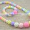 Baby Girls Round Shape Plastic Bead Candy Color Necklace Bracelet Set