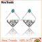 2016 Silver plating fashion Bohemia large turquoise stud earring
