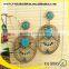 oval design hollow latest exotic turquoise fashion earring