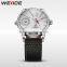 Man watches top 2016 stainless steel back water resistant genuine leather waterproof casual wrist watch