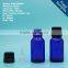 15ml 1/2 oz blue glass essential oil bottle with reducer plug and tamper-evident cap