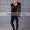 Short Wine Fox Fur Lined With Raccoon Fur Collar Trim Hooded Parka Coat Supplier's Choice