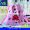 wholesale pink canvas gift pouch with drawstring