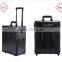 China Wholesale High Quality Aluminum Trolley Portable Makeup Cases Rolling Cosmetic Boxes