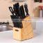 15 pcs forged pom handle kitchen knife set with rubber wood play german knife