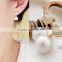 Cheap Faux Pearl Earring White Ball Pearl Pendant Earring Crystal Heart Earring Accessories For Women