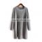 side slit loose style irregular woman cheap solid sweater dresses MMY-17031