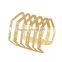 Hot Sale Fashion Gold Colors Shiny Alloy Stripe Opened Cuff Graceful Bangles