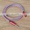 China Supplier FIsh Net Pattern 3.5mm Male to Female Stereo Audio Cable