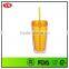 16oz bpa free double wall plastic mugs for promotion