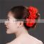 MYLOVE Red Wedding Bridal bridesmaid Pearl Flower Headpiece Hair Pin Hairpin Jewellery MLF127