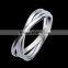 Wholesale !!! Fashion 3 loops ring cooper alloy jewelry in silver plated