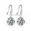 Fashion 925 Sterling Silver Rhinestone Glittering Hoop Earring !