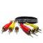 Wholesale Universal Black 3rca Male 3.5mm Audio Cable for Multimedia