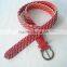 NEW WOMEN'S FASHION BELT WITH METAL BUKLE- 100% WOVEN LEATHER