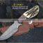 Custom Handmade Forged blade Damascus hunting knife/Brass Guard and Bolster, Fiber & Brass Spacer Horn