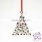 14K White Gold Plated Metal Xmas Tree Ornament with Crystals from Swarovski