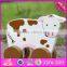 2017 New products kids animal car toy wooden cow toy W04A322