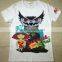 cheap price ladies fashionable silk printed t-shirt short sleep