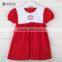 New Style Smocked O Neck Dress 2017 Hot Sale Casual Short Sleeve Button Back Baby Dress for Boutique Kids Clothing
