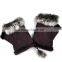 2015 New Women's Rabbit Fur Hand Wrist Fingerless Warm Winter Gloves 3379