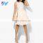 New Fashion Ladies Clothing 2016 Sleeveless Lace Chiffon Dress Elegant White Pleated Dress Pattern