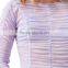 2017 OEM Sheer Minimal-femme Long Sleeves Ruched Fancy Blouse
