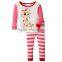 Children clothing sets fancy reindeer pattern kids christmas pajamas wholesale