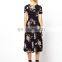 Short Sleeve Clothing Vintage Tapestry Floral Party Dress