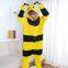 Bee Cartoon Flannel Conjoined Polyester Pajamas