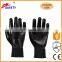 100% Waterproof Black Nitrile Gloves Work Safety Double rubber coated Fully latex dip Winter Fleece lined Outdoor Custom logo