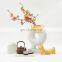 Nordic Table Decoration Matt Grey Modern Ceramic Hollow Circle Donut Vase