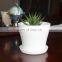 Plastic Plant Pot With Saucer, Decorative Plastic Gardening Flower Pot