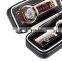 Custom Portable Black Two Piece Watch PU Leather Zipper Bag Pocket Watch Box