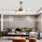 Modern Nordic Hidden Gold Ceiling Fan Lamps LED with 4 Retractable Acrylic Blades Lighting Ceiling Light Fan for Living Room