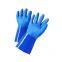 Chemical Resistant Long Cuff Anti Slip Sandy blue hawk pvc coated gauntlet