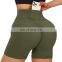 Wholesale Blank Custom V Cut Cross Waist Scrunch Butt Lift Gym Yoga Shorts Workout Training Sport Fitness Wear Clothes For Women
