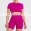 Wholesale 6 Piece Sets Long & Short Sleeve Yoga Set Sports Bra Leggings Women Butt Lift Seamless Gym Fitness Sets & Yoga Wear