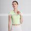 Wholesale Custom Logo Half Zipper Short Sleeve Crop Top Slim Fit Sports Running Yoga Shirt Quick Dry Outfit Clothes For Women