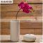 Matt cylinder round table pot set ceramic white and grey vase with artificial orchid flower