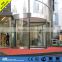 Automatic revolving door, laminated glass, stainless steel surface