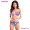 Hot Selling Thin Halter Colorful Brazilian Bikini Print Swimsuit