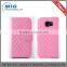 Lambskin style wallet PU leather case For Samsung S6, Cell phone case For Samsung galaxy S6 leather case with Zipper, 7 colors