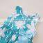 latest design girls dress with bow flower printed child fashion dress