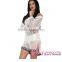 2016 Letters Print Logo White Mesh Dress cutout funny beachwear