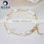 expensive bangle Women Elegant sea Pearl Costume Bracelet with gold chain fine body jewelry