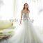 High Quality wedding dress 2016 off shoulder Sexy V neckline tulle skirt wedding dress DM-042 new fashion grey bridal dress